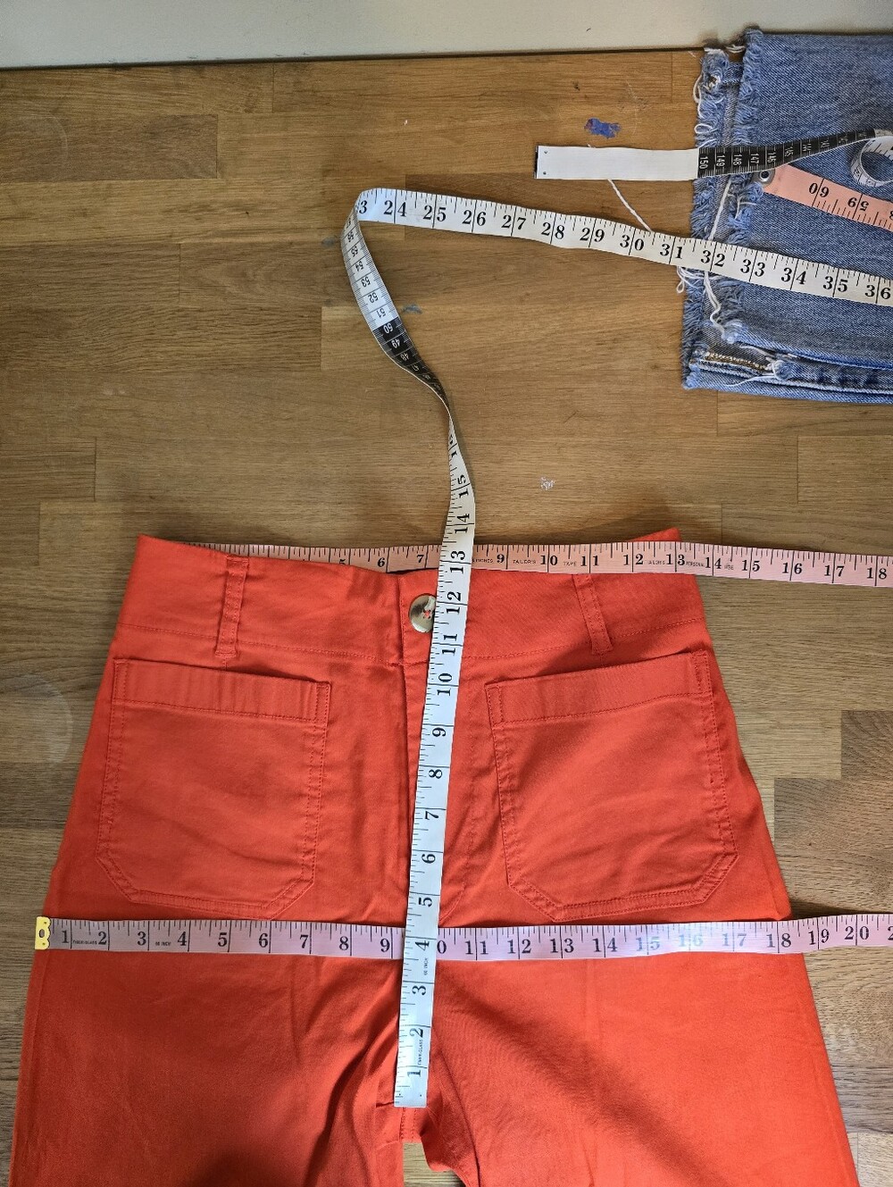 Anthropologie Maeve The Colette Wide Leg Pants Orange 27 Magic Fabric Crop - Picture 12 of 14
